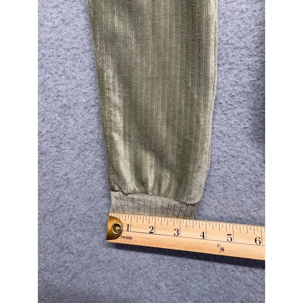 NYC Girls 4T Sage Green Ribbed Velour Tracksuit‎ Zip Hoodie Cargo Joggers Set